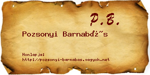 Pozsonyi Barnabás névjegykártya